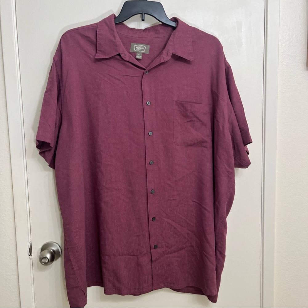 The Foundry Supply Co. Maroon Casual Button Down Shirt